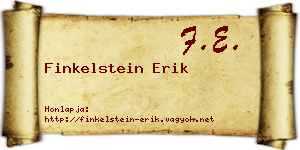 Finkelstein Erik névjegykártya